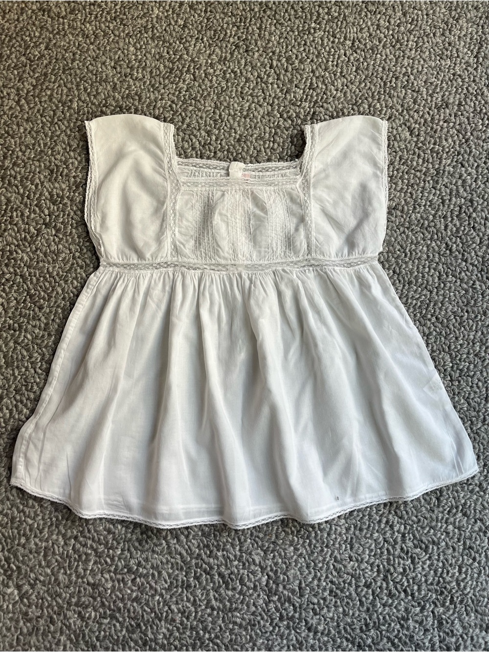 Bonpoint Girls' White Cotton Peasant Dress - Lightweight Summer Tunic